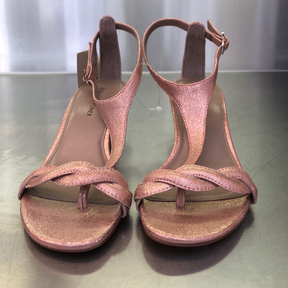 Donald Pliner “Kate” sandals in rose gold leather. New from Sundance.